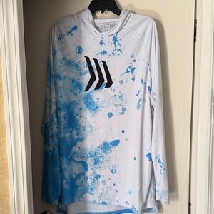 White and Blue Men's Fishing Shirt